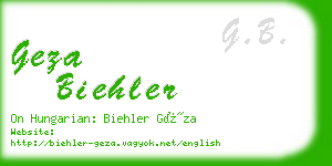 geza biehler business card